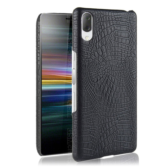Sony Xperia L3 crocodile texture leather case - Black