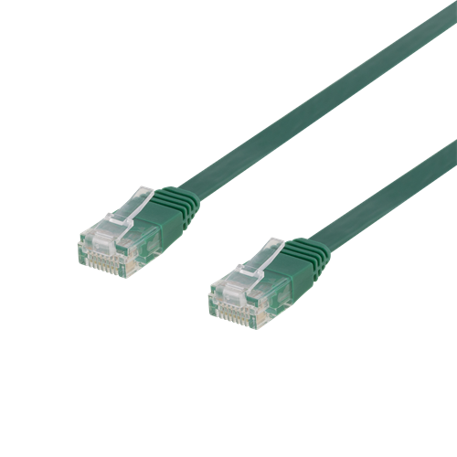 Laitekaapeli, U/UTP Cat6, Litteä, 0,5 M, 250 MHz, Vihreä