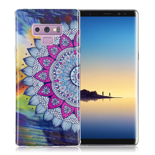 Samsung Galaxy Note9 IMD Kuviollinen Valoisa Muovinen Taksuoja Kuori - Mandala Kukka