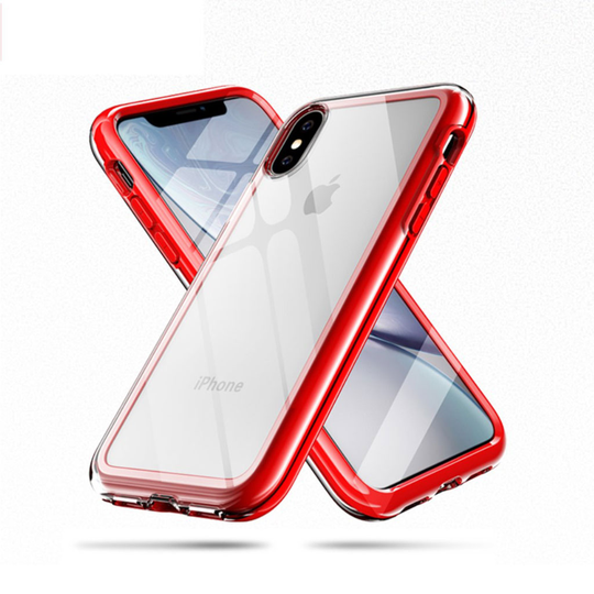 iPhone Xs Max vedenkestävä akryyli ja silikooni muovi hybriidi suojakuori - Punainen