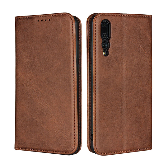 Huawei P20 Pro magneettinen synteetti nahkainen lompakko suojakotelo - Kahvi