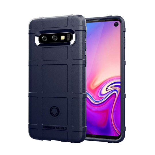 Samsung Galaxy S10 Iskunkestävä ristikko pintainen suojakotelo - Tummansininen