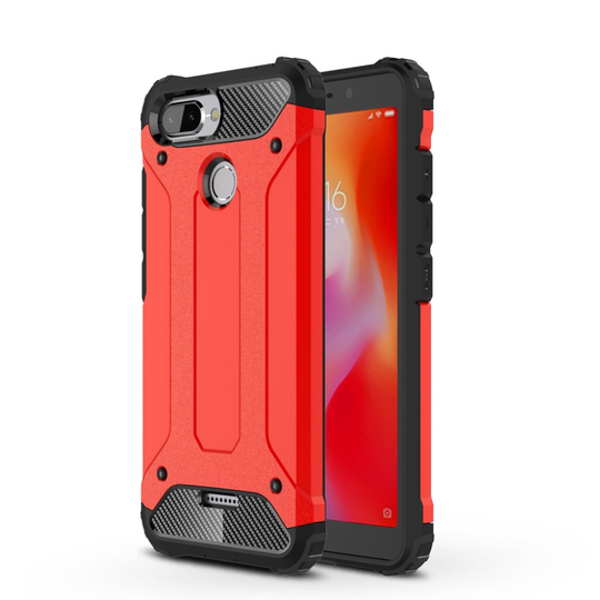 Xiaomi Redmi 6 Kilpi kova hybriidi muovinen takasuoja kuori - Punainen