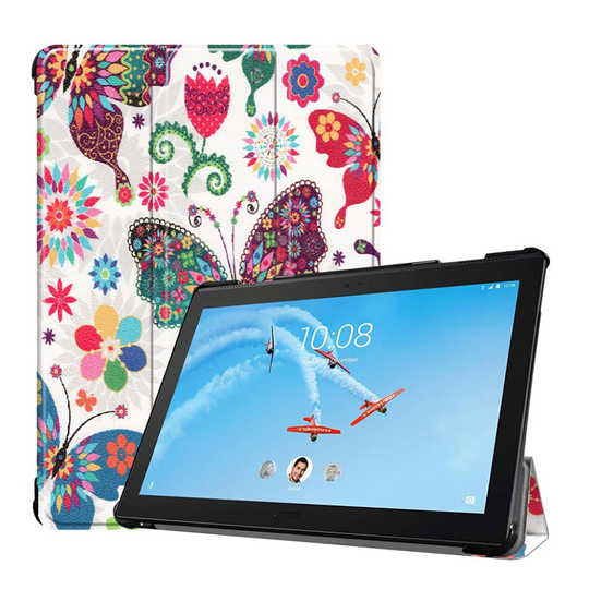 Lenovo Tab P10 kuvioitu nahkainen flip suojakotelo - Värikäs Perhonen