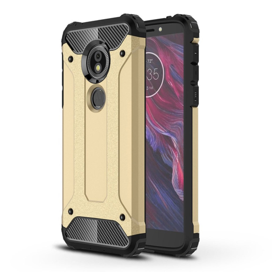 Motorola Moto G6 Play Hybriidi Muovi ja TPU Kombo Takaosa Suoja - Kulta
