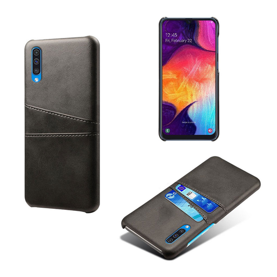 Samsung Galaxy A50 leather coated case - Black