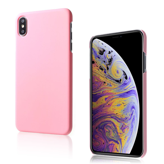 iPhone XS liukuestoinen kova muovinen matta pintainen takasuojakuori - Pinkki