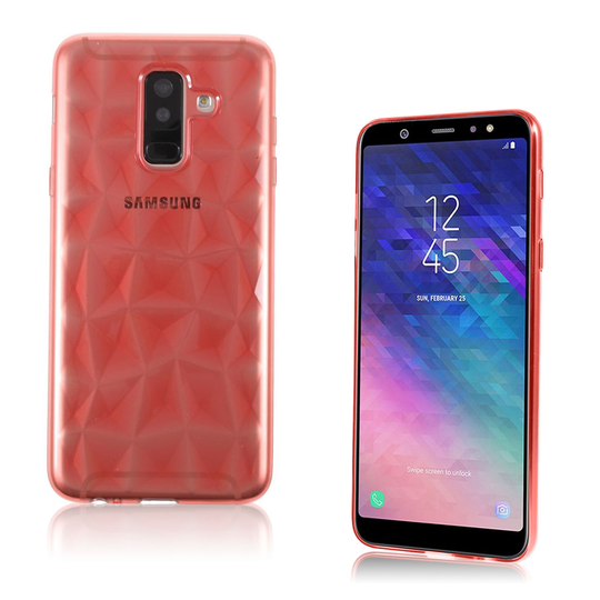 Samsung Galaxy A6 Plus (2018) 3D Timantti Kuviollinen Ohut Muovinen Takasuoja Kuori - Ruusu