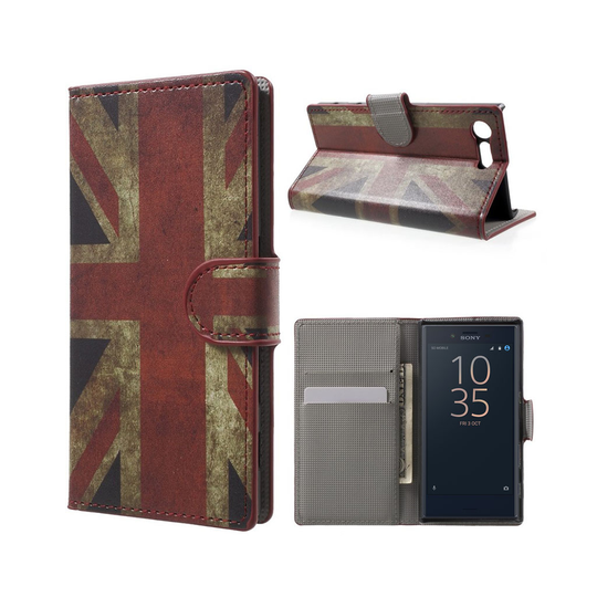 Sony Xperia X Compact Nahkakotelo Standillä - Britannian Lippu