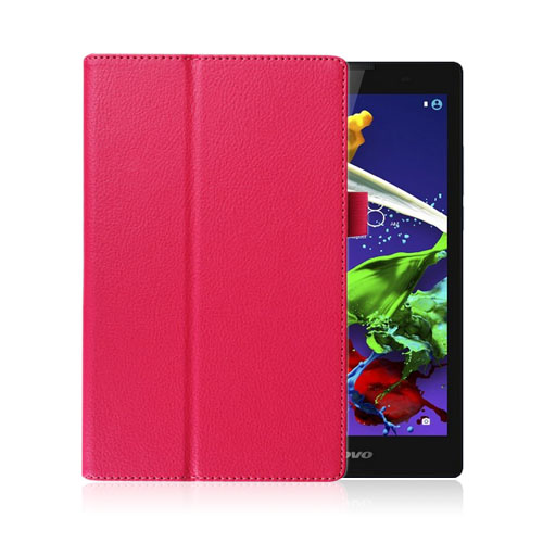 Gaarder Lenovo Ideatab A8-50 A5500 Nahkakotelo Standillä - Kuuma Pinkki