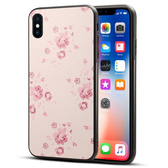 iPhone 9 Plus Kuviollinen Synteetti Nahkainen Kova Muovinen Takasuoja Kuori - Kukkivat Kukat