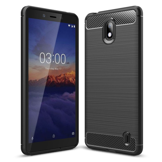 Carbon Flex Nokia 1 Plus kuoret - Musta