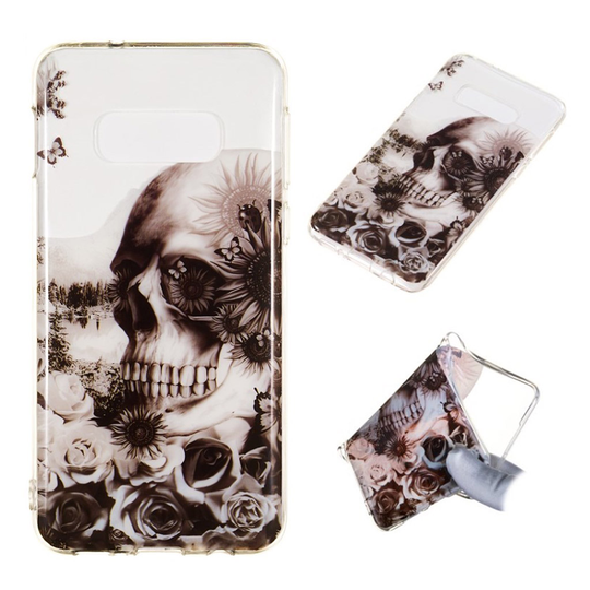 Samsung Galaxy S10e kuosi printing Suojakotelo - Harmaa Pääkallo