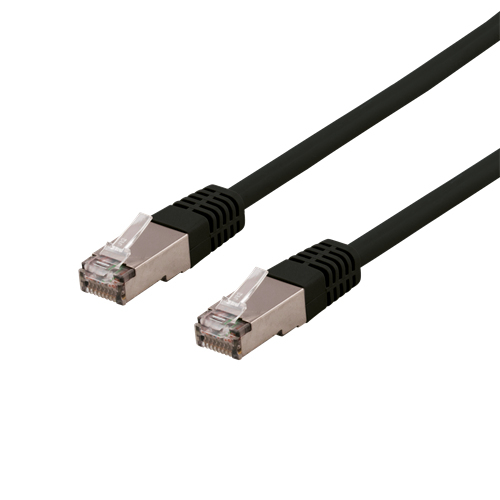U/FTP Cat6a -laitekaapeli, 0,3 M, 500 MHz, Delta-sertifioitu, LSZH, Musta