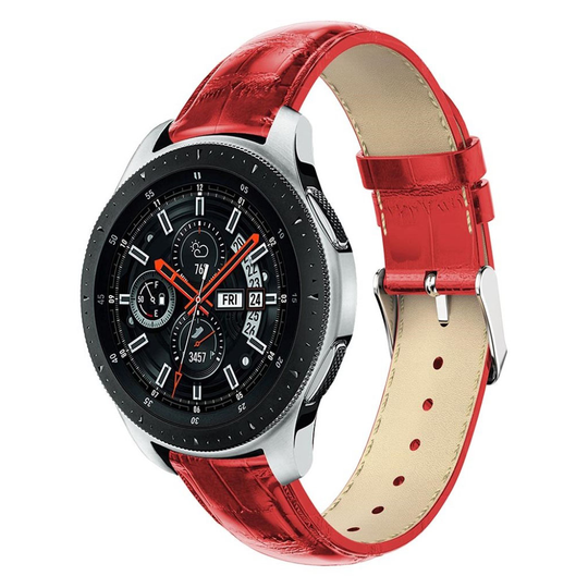 Samsung Galaxy Watch (46mm) krokotiili iho rakenteinen aito nahkainen vaihto ranneke - Punainen