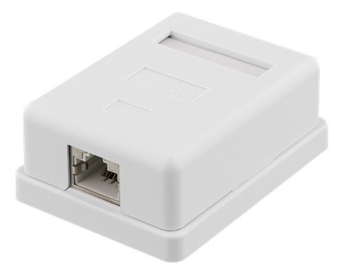 Suojattu Datarasia Pinta-asennukseen, FTP, 1 X RJ45, Cat6a, Valkoinen