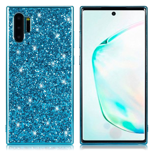 Glitter Samsung Galaxy Note 10 Pro kuoret - Sininen