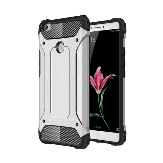 Hårderåde Xiaomi Mi max Joustava Pehmustettu Muovikuori - Hopea