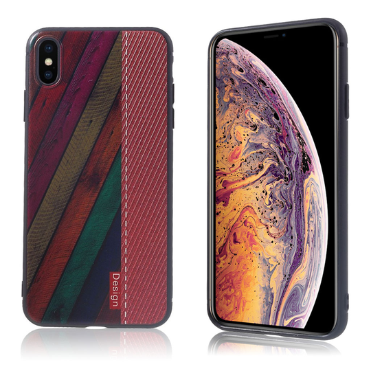 iPhone Xs Max stereoskooppi kuviollinen silikooni muovinen pehmeä takausoja kuori - Tyyli D