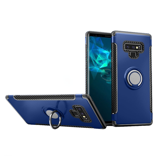Samsung Galaxy Note9 Hybriidi Muovinen Takasuoja Kuori Missä Magneetti Ja Sormirengas - Tumman Sininen