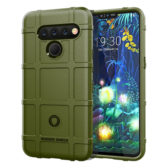 Rugged Shield LG V50 ThinQ kuoret - Armeijan vihreä
