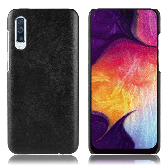 Samsung Galaxy A70 litchi coated case - Black