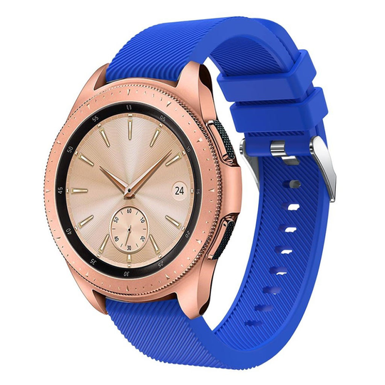 Samsung Galaxy Watch (42mm) kudottu pintainen silikooni muovinen kellon vaihto ranneke - Vaalean Sininen