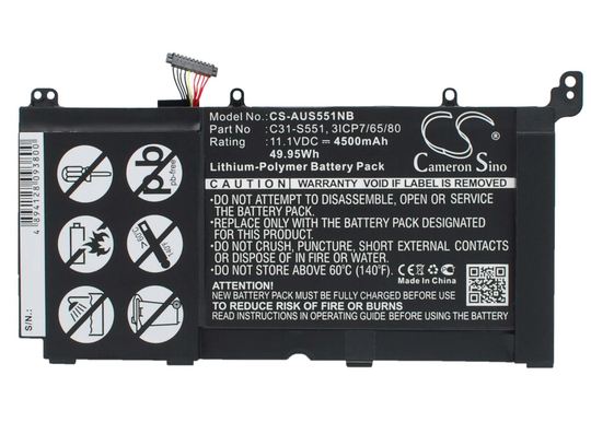 Asus VivoBook S551L VivoBook S551LA VivoBook S551LB akku 4500 mAh